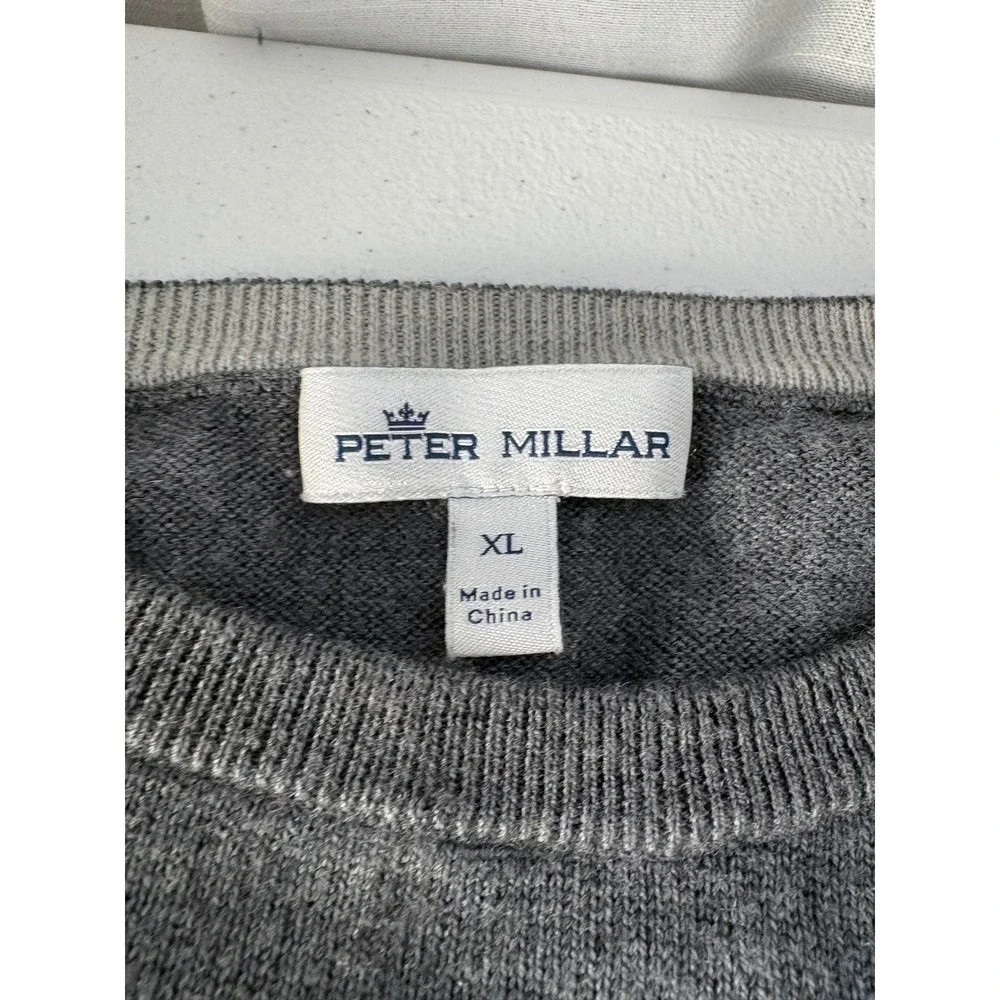 Peter Millar Mens XL Grey Merino Wool Silk Blend‎ Crewneck Sweater RN100308